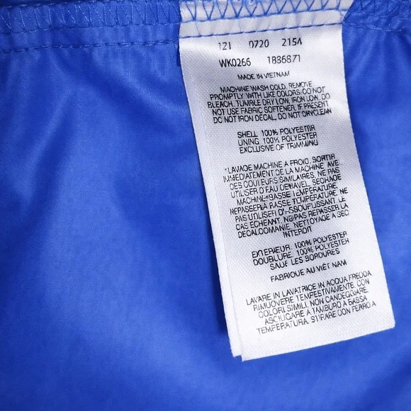 Columbia Blue Colorblock Windbreaker Jacket M Hooded - Picture 9 of 9